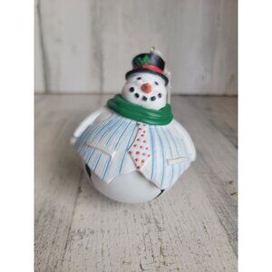 Dept 56 jelly belly Snowman ornament Xmas vintage bell‎ snow